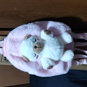Plush Pink Bear Backpack for Kids